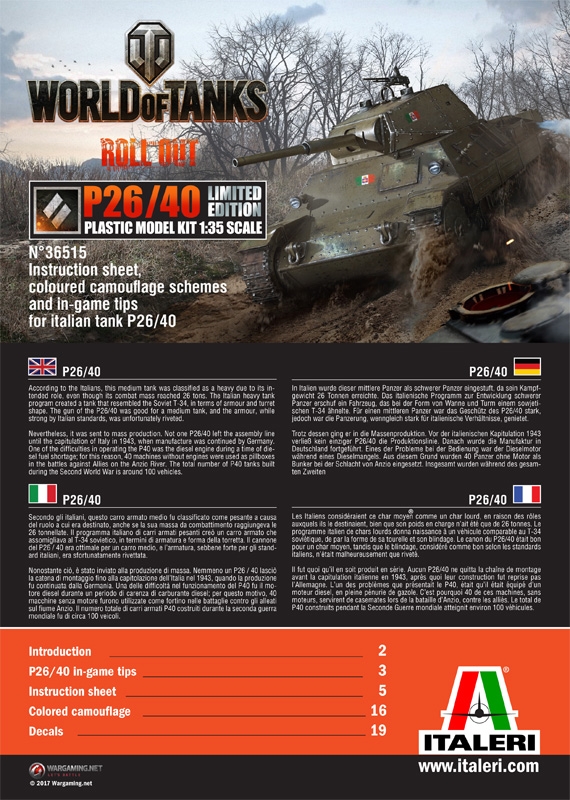 Italeri World Of Tanks P26 40 Limited Edition 1 35 Ita Ita Ita Italian Medium Tank Tank Strategy Game World Of Tanks World Of Tanks Codes World War Ii Second World War Modelmakershop Modelmakershop